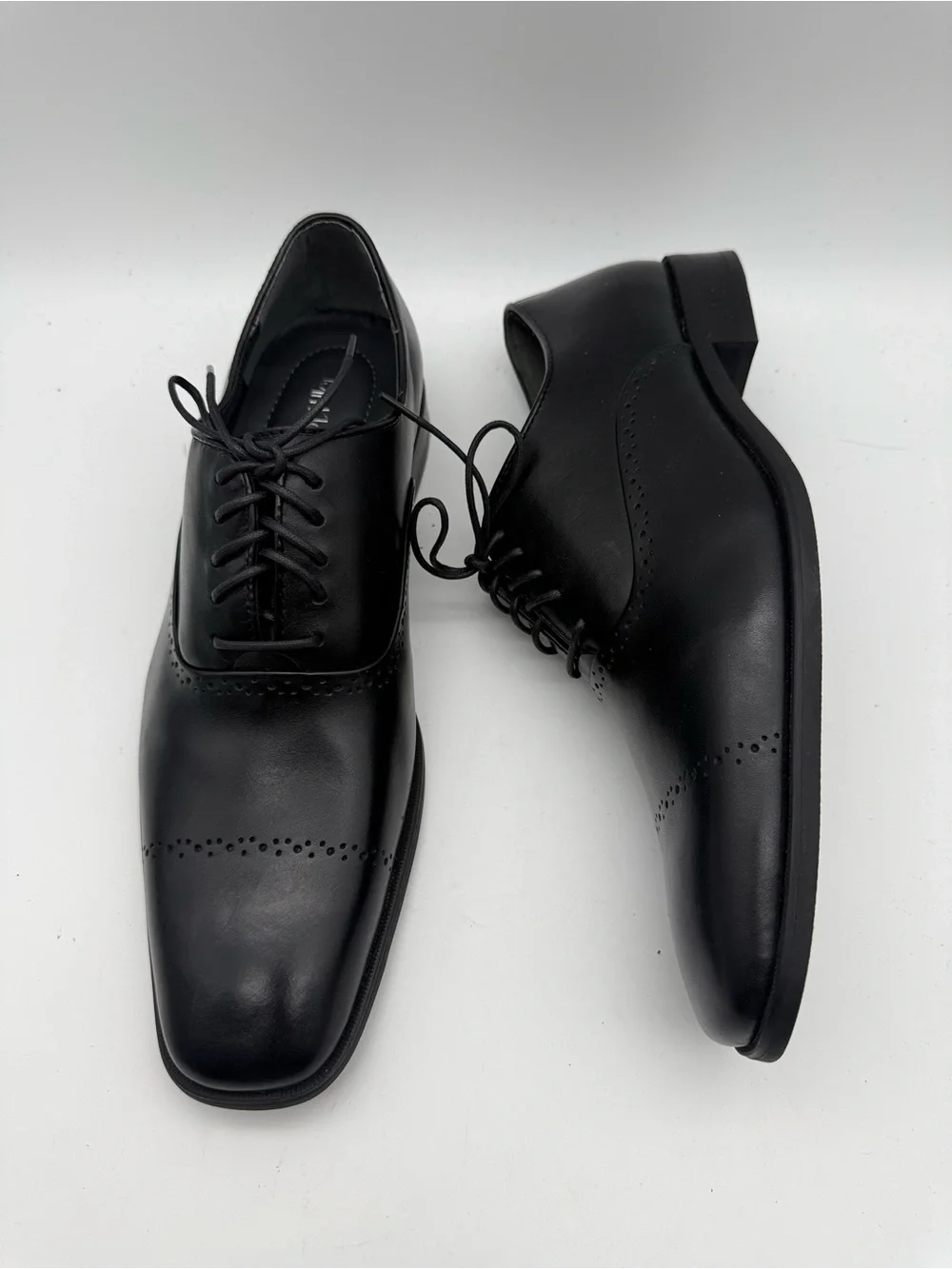 BRAND NEW Calvin Klein Garrick Black Leather Cap Toe Derby Shoes Men